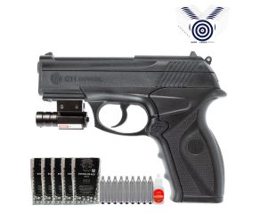 Pistola de Pressão CO2 Rossi R11 (C11) 4.5mm + Esferas de Aço + Mira Laser + CO2 + Óleo + Alvos