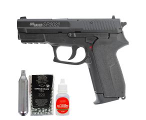 Pistola de Pressao Co2 Sig Sauer SP2022 Cybergun 4.5mm + Cilindro Co2 + Esfera de aço + Oleo