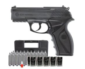 Pistola de Pressão CO2 Rossi C11 4.5mm + 25 CIlindros CO2 + 3.000 Esferas de Aço + Óleo + Maleta