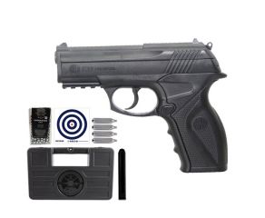 Pistola de Pressão Co2 Rossi C11 - 4.5mm + Esfera + Maleta + Cilindros + Magazine Extra