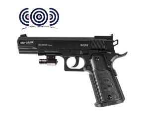 Pistola de Pressao Colt 1911 CO2 NBB 4.5mm QGK + Mira Laser + Alvos