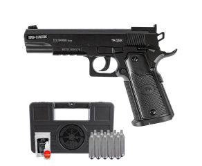 Pistola de Pressão Colt 1911 NBB 4.5mm QGK + Maleta + Esfera de Aço + Co2 + Óleo