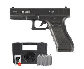 Pistola de Pressão Glock G17 NBB 4.5mm QGK + Maleta + Esfera de Aço + Co2 + Óleo de Silicone