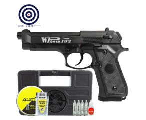 Pistola de Pressao Rossi M92 FS 4.5mm + Maleta Rigida + Chumbinhos + Esfera de Aco + Oleo + Alvos
