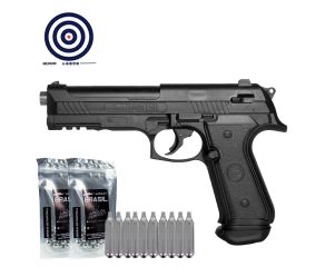 Pistola de Pressao Paintball .50 CO2 LTL Alfa RAM + Cilindro Co2 + Esferas de Aluminio + Alvos