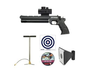 Pistola PCP Artemis PP700S-A Olimpic 4.5mm + Bomba Manual + Chumbinho + Alvo Coletor + Red Dot