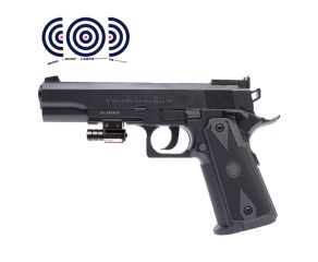 Pistola de Pressao Rossi 1911 Tactical PowerWin 304 CO2 6mm + Mira Laser + Alvos