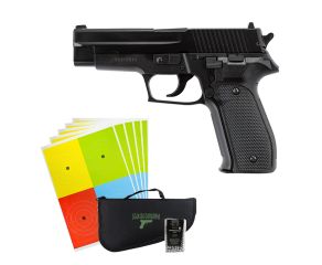 Pistola de Pressão Sig Sauer P226 4.5mm + Esferas de Aço + Capa + Alvo 4 Cores