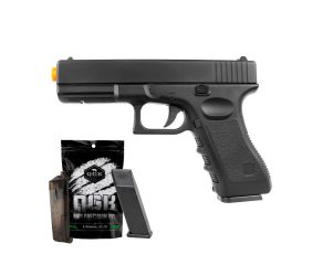 Pistola Airsoft Spring Full Metal Glock GK-V20 + Magazine e BBs