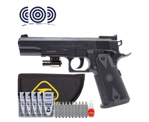 Pistola Rossi 1911 Tactical PowerWin 304 6mm + Capa + Mira Laser + Esferas + CO2 + Oleo + Alvos