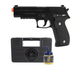 Pistola Airsoft G26 Full Metal - 6mm + Maleta P/Transporte + Munições