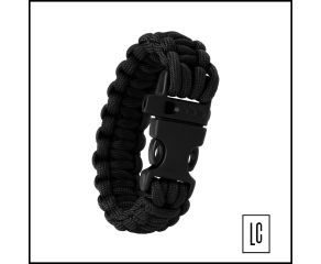 Pulseira Paracord Survival Preto - P - Guepardo