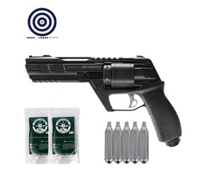 Revolver de Pressao CO2 Artemis CP300 Defender .50 + Cilindro de CO2 + Municao .50 + Alvos