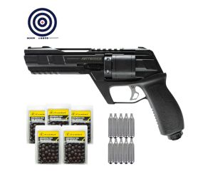 Revólver de Pressão Co2 Artemis CP300 Defender .50 + CO2 + Esferas + Alvos