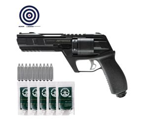 Revólver de Pressão CO2 Artemis CP300 Defender .50 + Esferas + CO2 + Alvos