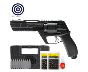 Revólver de Pressão CO2 Artemis CP300 Defender .50 + Óleo + CO2 + Maleta Rígida + Esferas + Alvos
