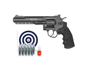 Revólver Co2 Gamo PR776 4.5mm + Co2 Gamo + Óleo + Alvos Rossi