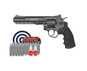 Revólver Co2 Gamo PR776 4.5mm + Chumbinho Field Super Magnum + Co2 12g + Óleo + Alvos 14x14