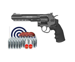 Revólver Co2 Gamo PR776 4.5mm + Chumbinho Field Super Magnum 500 Un + Co2 Gamo + Óleo + Alvos