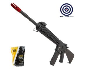 Airsoft Rossi Neptune DMR Plus AR-15 + BBs 0.25g + Alvos
