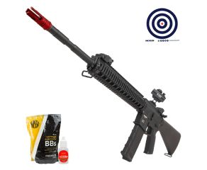Airsoft Rossi Neptune DMR Plus AR-15 + Red Dot T4 + BBs 0.25g + Oleo + Alvos