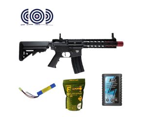 Rifle Airsoft M4 TAG Ghost + Airsoft BBs 0.20g + Carregador para Bateria + Bateria Airsoft + Alvos