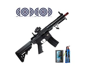 Rifle Airsoft M4 TAG Ghost + Carregador para Bateria + Bateria + Red Dot T1 1x35 + Alvos
