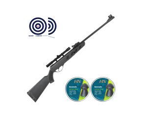 Carabina de Pressao Scorpion 5 5mm TAG + Luneta 4x20 Thunder Outdoors + Chumbos + Alvos
