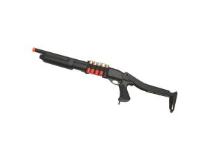 Airsoft Shotgun CM352 com Cartuchos Extra e Cartucheira de Corpo LC