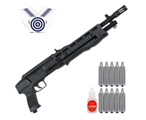 Shotgun Escopeta Pressão .68 CO2 T4E TB RAM Umarex Paintball + CO2 + Óleo + Alvos