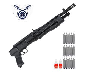 Shotgun Escopeta Pressao .68 CO2 T4E TB RAM Umarex Paintball + CO2 + Oleo de Silicone + Alvos