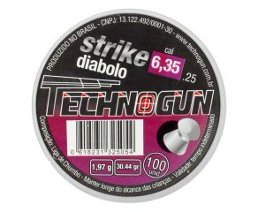 Chumbinho Technogun Strike Diabolo 6.35mm 100 Un