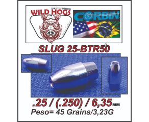 Chumbinho para R8 6.35mm Wild Hogs Slug BTR (.25) 50 Grains 200 Un