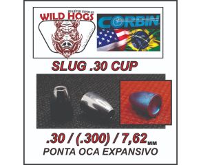 Chumbinho 7.62mm Wild Hogs Slug Cup (.30) 55 Grains 200 Un