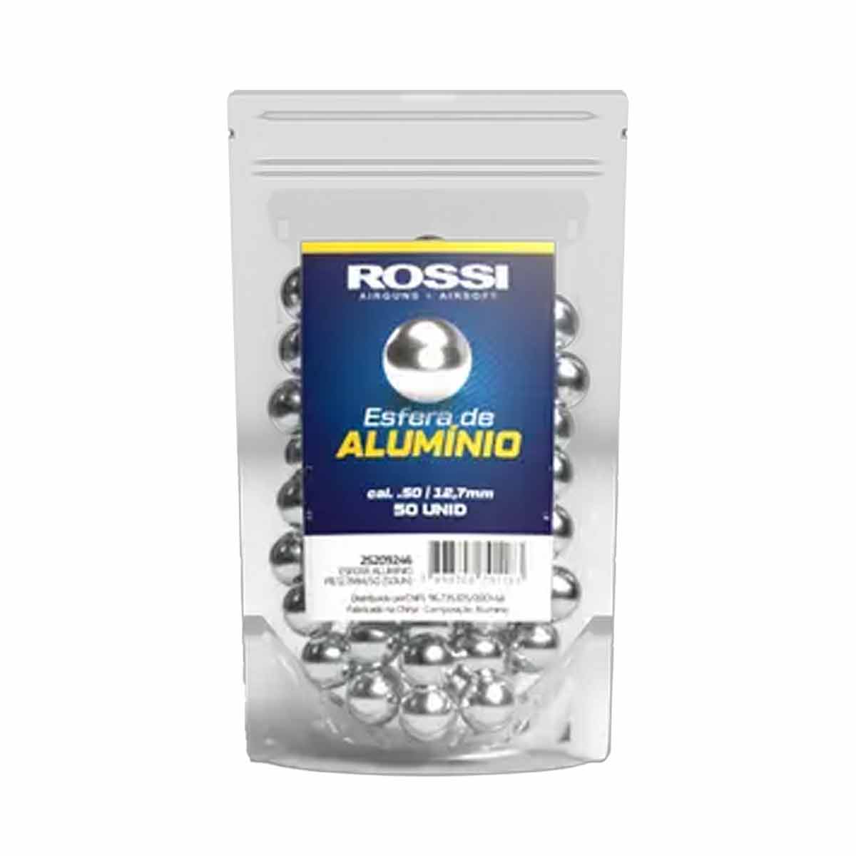 Esfera de Alumínio Rossi .50 12.7mm 50 Un Atiradeira