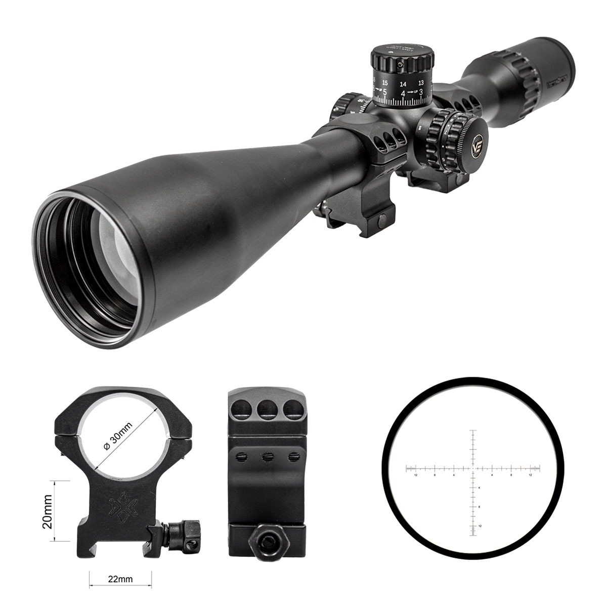 Luneta Continental X8 6-48X56 ED MOA SFP Iluminado Vector Optics