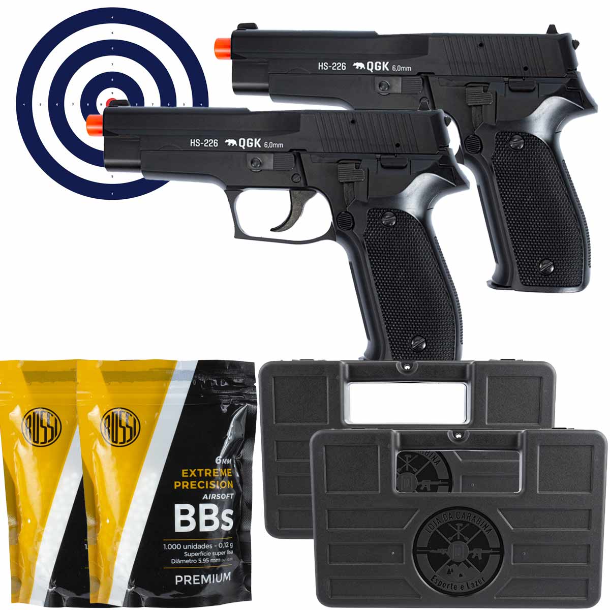 Pistola Airsoft Spring PT92 Kit Duelo