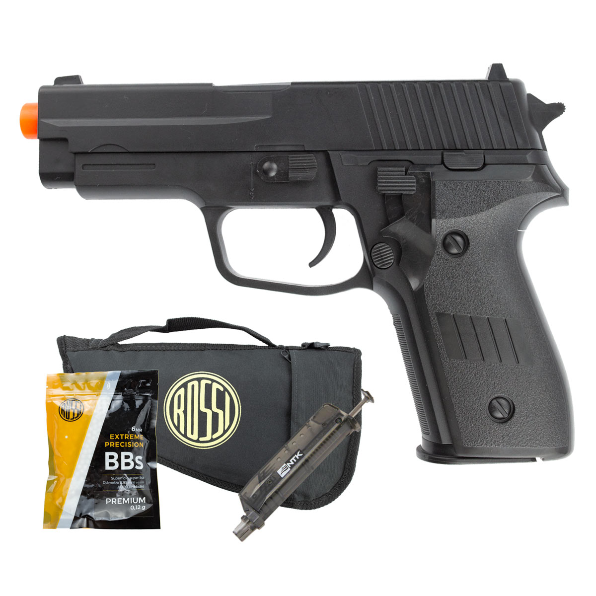 Pistola Airsoft Spring Vigor P226 - 6mm + Speed Loader + BBs + Capa
