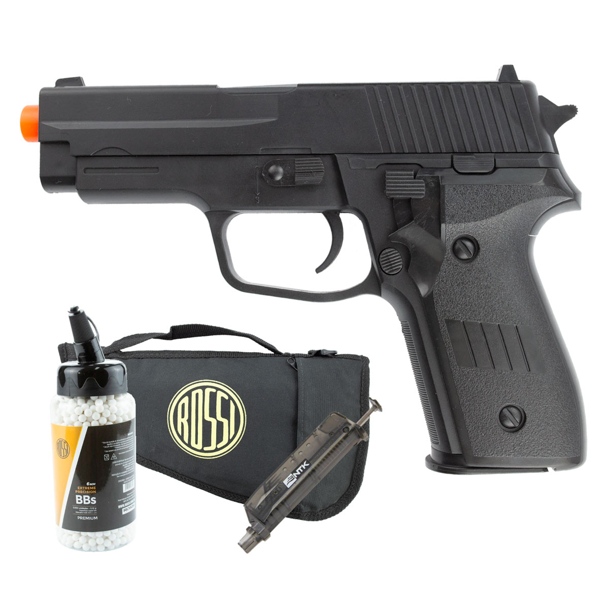 Pistola Airsoft Spring Vigor P226 - 6mm + Speed Loader + BBs + Capa
