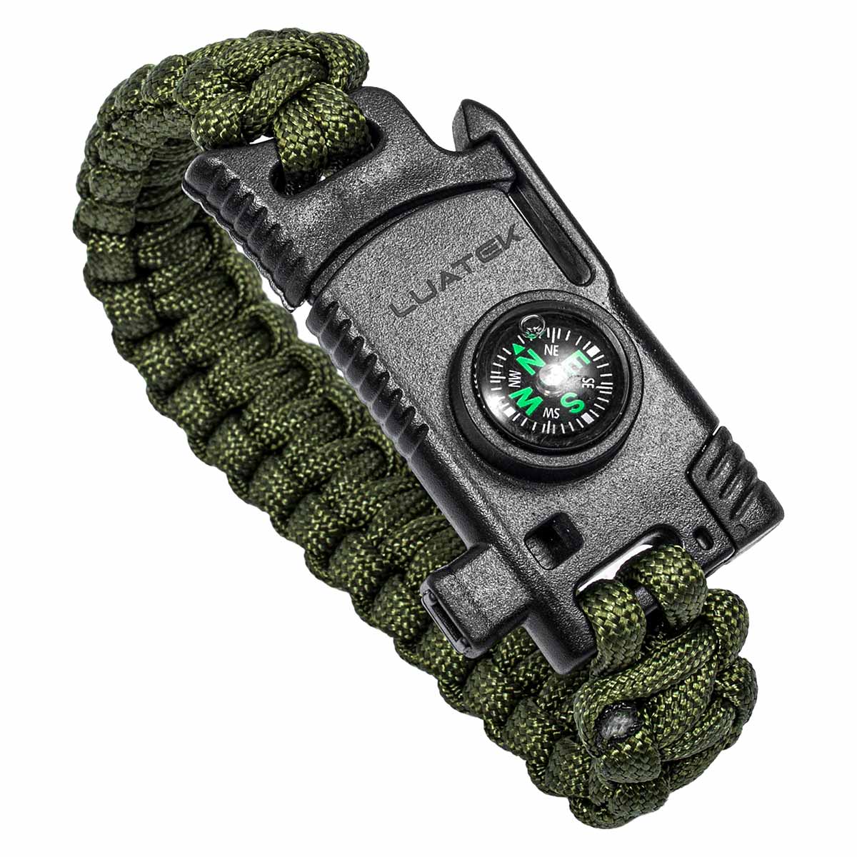 Pulseira Paracord com Lâmina e Funções