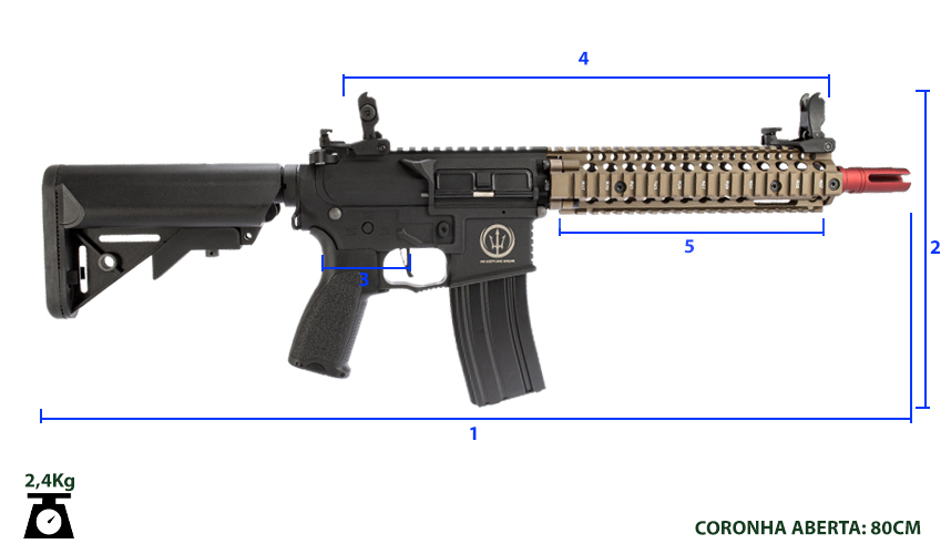 Dimensões do Rifle Airsoft Neptune 9 Marsoc medidas do rifle de airsoft neptune 9 marsoc