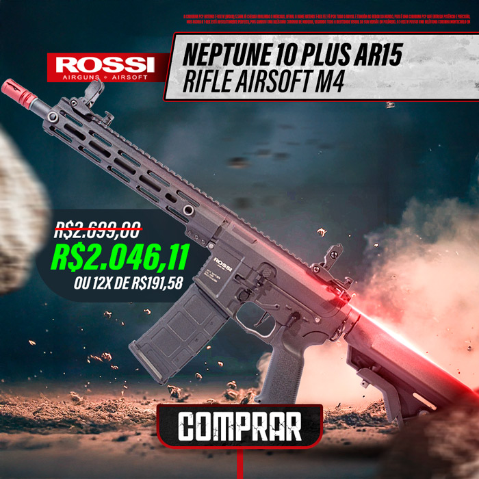 Rifle Airsoft Neptune 10 Plus Rossi Fuzil AR15 M4
