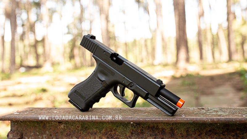 airsoft glock pistola no trilho de ferro