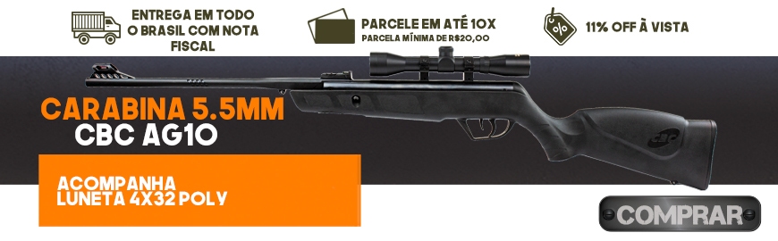 Carabina CBC AG10 5.5mm com Luneta Rossi Poly 4x32