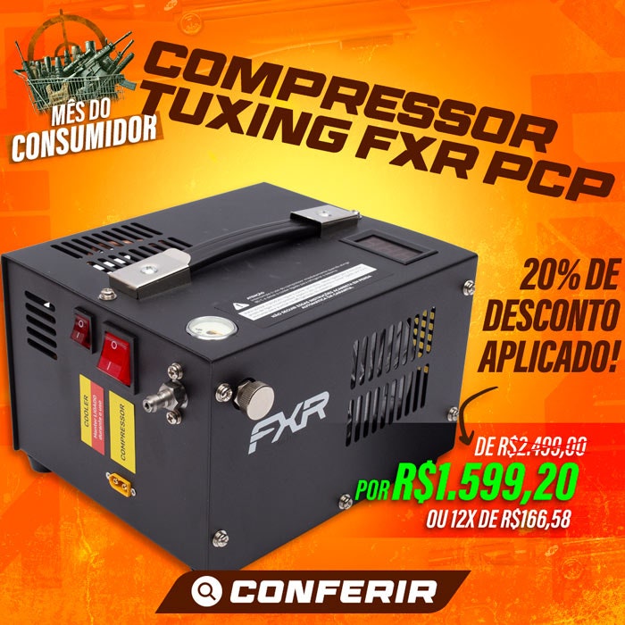 Compressor Portátil Compacto Tuxing Para PCP Trivolt 12v 110/220v FXR