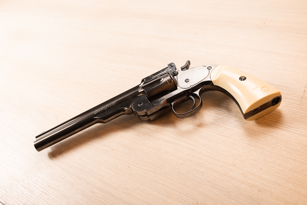 Revolver de Pressao Co2 Schofield Steel Smith Wesson Revolver de Pressao Cano longo 6 polegadas