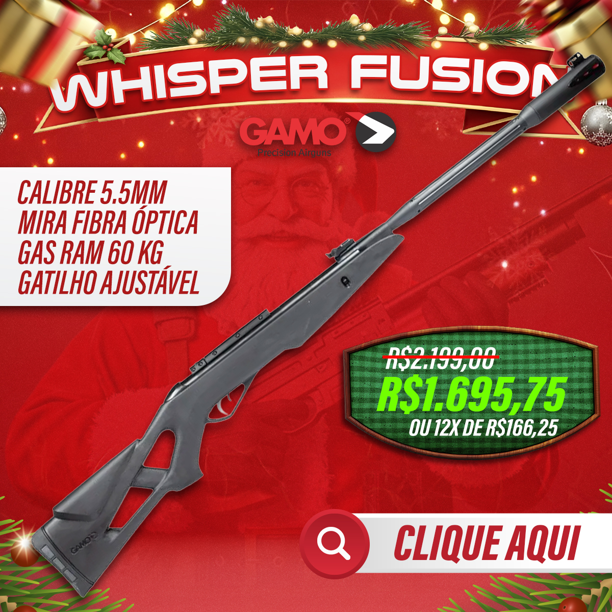 Carabina de Press&atilde;o Gamo Whisper Fusion IGT 5.5mm