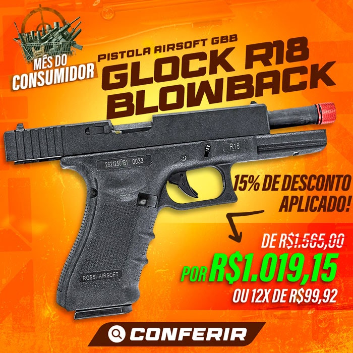 GLOCK R18 blowback airsoft rossi