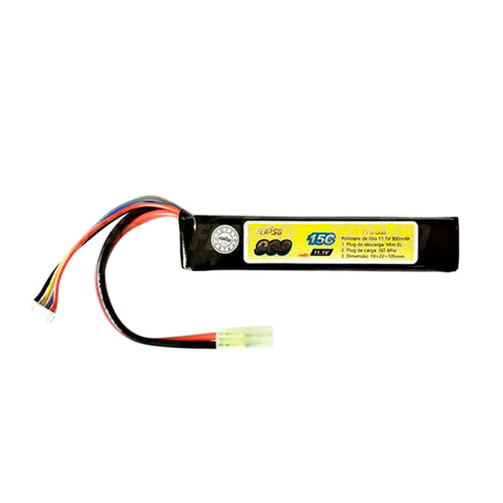 Bateria Airsoft LiPo 11.1V / 900mAh 15C