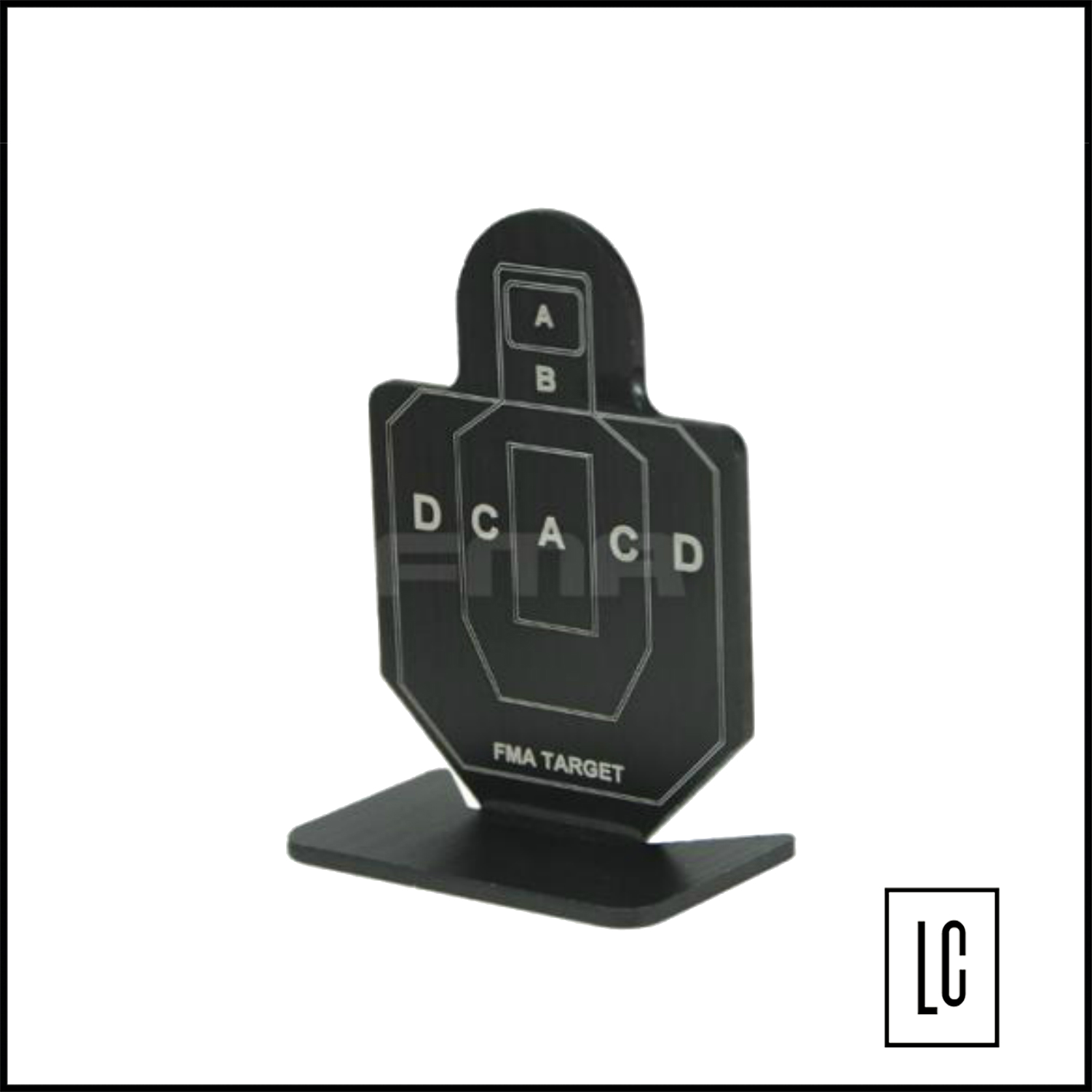 Alvo para Airsoft com marcações de A a D